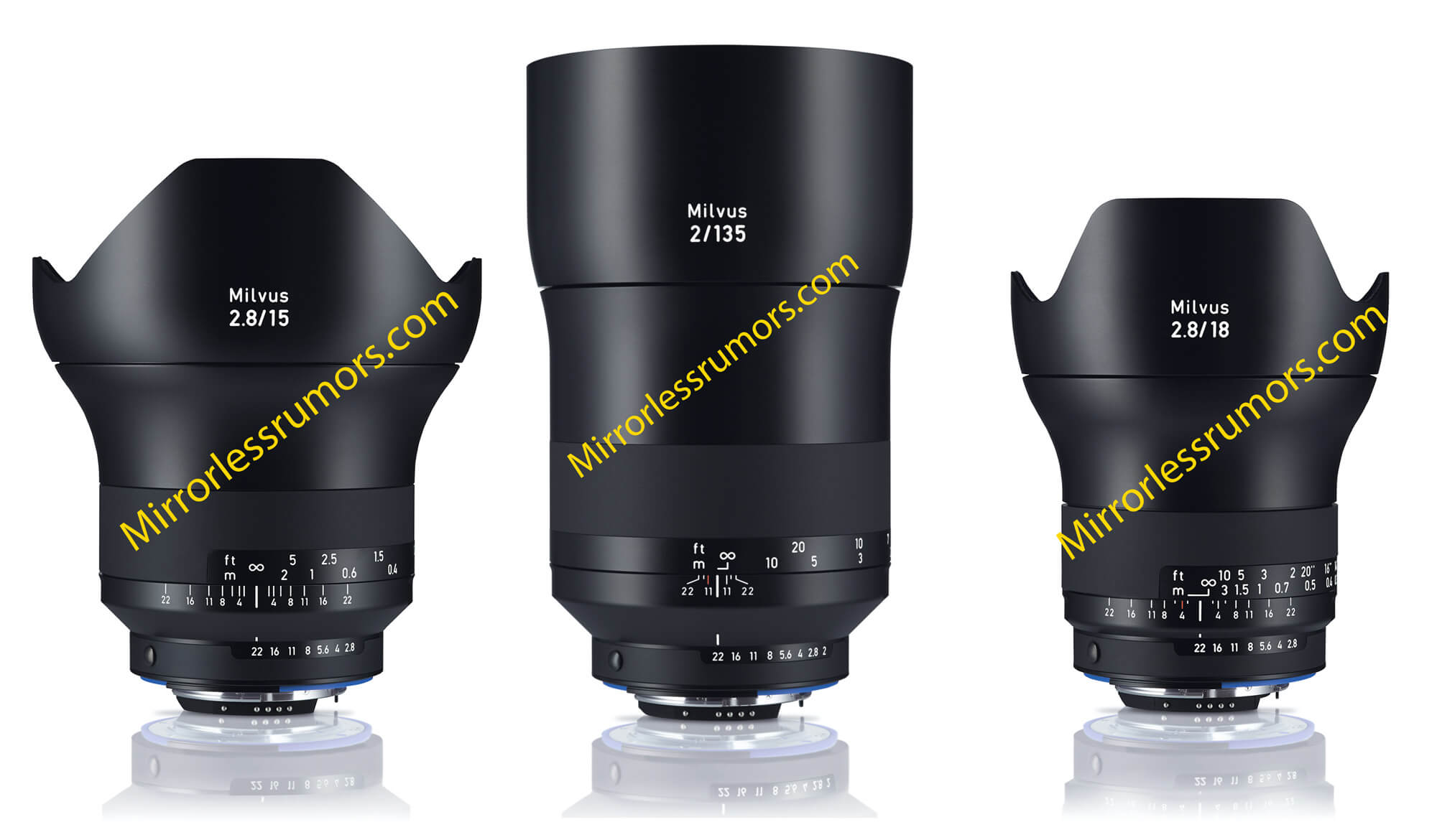 Zeiss Milvus 2.8/15 2/135 2.8/18ニコンマウントのリーク画像